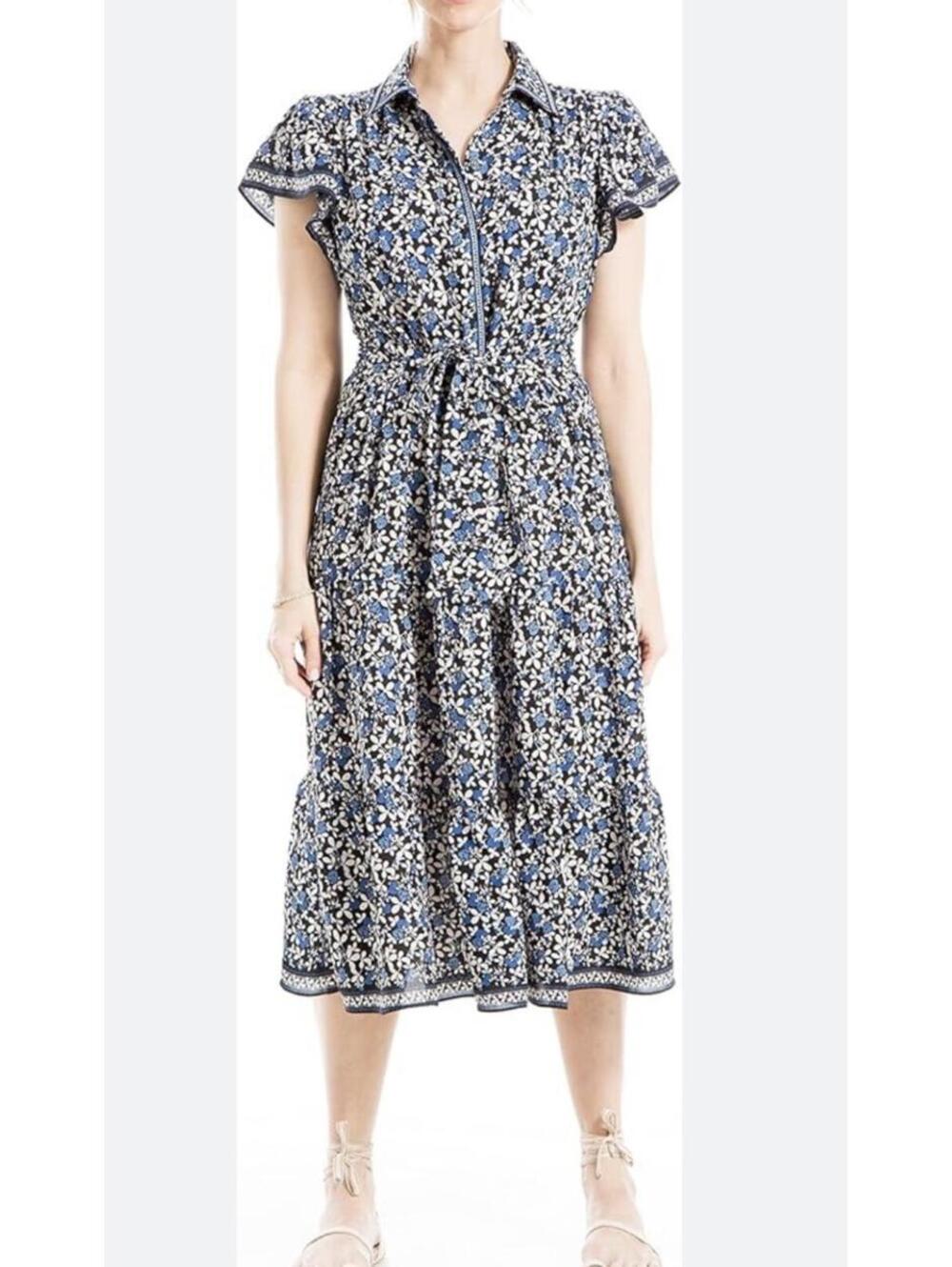 Max Studio Floral Midi Tiered Dress, Women's Large, NWOT